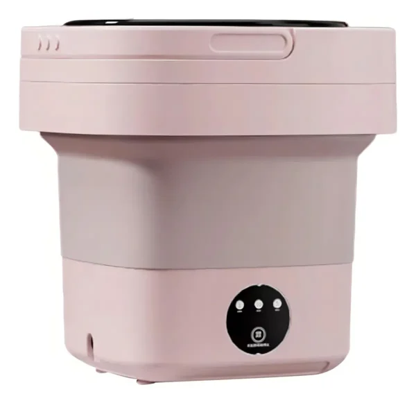 Mini Maquina De Lavar Roupas Portatil Dobrável 6,5 Litros Cor Rosa