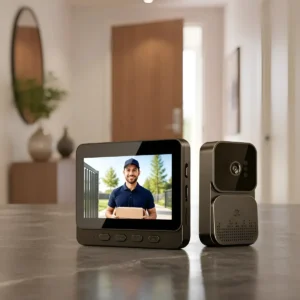 Vídeo Porteiro Campainha com Áudio Monitor Sem Fio Interfone Bidirecional Wireless Hd Cor Cinza-escuro Casa Segura VLX - Imagem 7