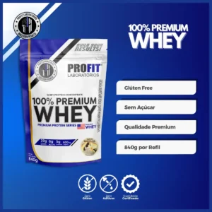 Whey Protein 100% Concentrado Premium 840g Profit Sabor Baunilha - Imagem 5