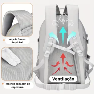 Mochila Unissex 40l Passeio Escola E Trabalho Bolso Tênis - Imagem 6