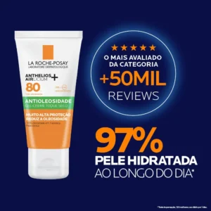 Protetor Solar Facial FPS 80 Antioleosidade Anthelios Airlicium La Roche-Posay 40g - Imagem 5