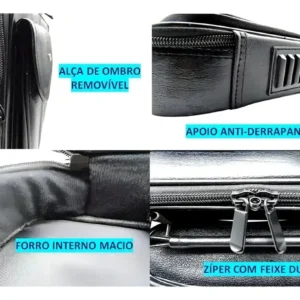Bolsa Pasta Notebook Laptop Até 15,6 Couro Maleta Executiva Cor Preto - Imagem 8