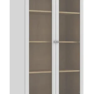 Cristaleira Est. P/ Livros Ditália 2 Pt Vidro E-957 Cozy Cor Branco - Imagem 3