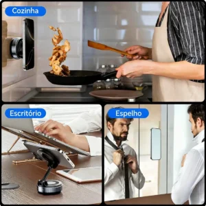 Suporte Veicular Magnético com Ventosa, para Celular no Painel ou Para-brisa Ajustável 360° - Imagem 8