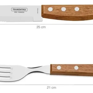 Tramontina Churrasco cor do punho marrom-claro 12 unidades 44.5cm - Imagem 3