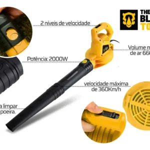 Soprador De Folhas E Resíduos Elétrico 2000w Para Jardim Bsf2000 The Black Tools - Imagem 2