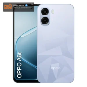 Smartphone Oppo A6t 5G 128gb, 12gb Ram (4gb + 8gb Virtual Ram), Bateria gigante de 6500 mAh, AI Câmera 50MP, Tela 120Hz, NFC, IP64 - Azul Cristal - Imagem 1