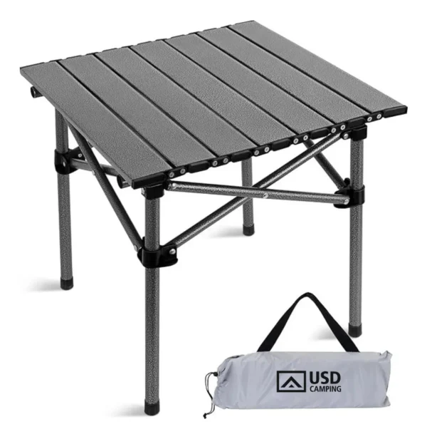 Mesa Camping Dobrável Portátil Alumínio Praia Acampamento Camping Churrasco C/ Bolsa De Transporte Usd Preto