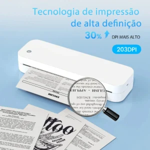 Impressora Termica Portátil A4 + 1 Rolo Papel Bluetooth Usb 203DPI Impressora A4 A5 2800mah COM 127V/220V Impressora Portátil PDF WORD EXCEL Sem Fio Profissional Com Viagens Escritório Escola E Casa - Imagem 5