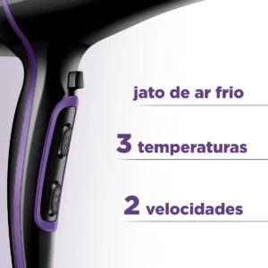 Secador De Cabelos Black Purple SCN-01 2000W Preto Mondial - Imagem 4