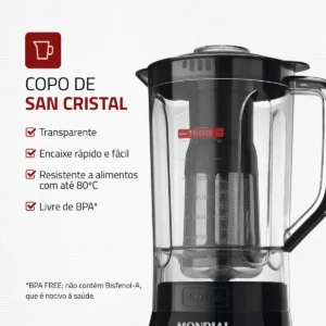 Liquidificador Turbo Power Mondial 550W - L-99 FB - Imagem 4