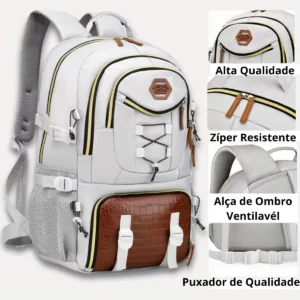 Mochila Unissex 40l Passeio Escola E Trabalho Bolso Tênis - Imagem 4