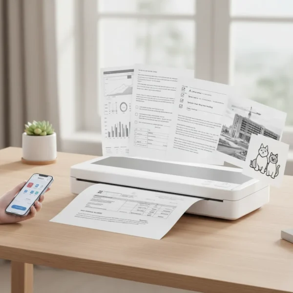 Impressora Portátil A4 Impressão S/ Fio Bluetooth Cor Branco