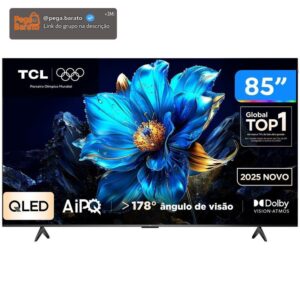 Smart TV 85" TCL 4K UHD QLED 85P7K Google TV AiPQ Google Assistente 3 HDMI 1 USB - Imagem 1