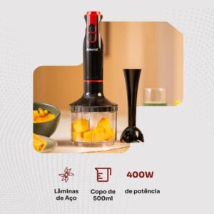 Mixer Amvox APR 400 400W 2 Velocidades 2 em 1 110V Preto/Vermelho - Imagem 3
