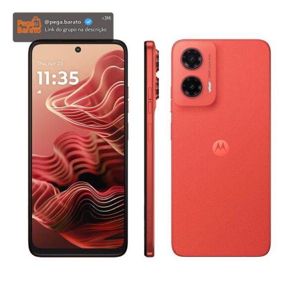 Smartphone Motorola Moto G35 256GB Coral 5G 4GB RAM+8GB Ram Boost 5G 6,7" Câm. Dupla + Selfie 16MP
