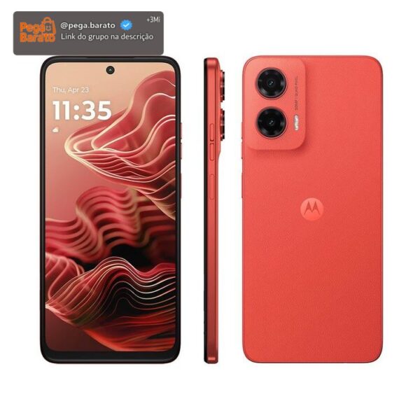 Smartphone Motorola Moto G35 256GB Coral 5G 4GB RAM+8GB Ram Boost 5G 6,7" Câm. Dupla + Selfie 16MP