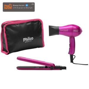 Kit Secador e Chapinha de Viagem - Philco Travel Shine - Imagem 1