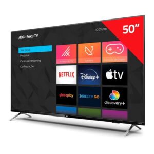 Smart TV 50" AOC 4K UHD DLED Série 6125 50U6125/78G Roku TV 2022 - Imagem 2