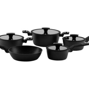 Jogo de Panelas Brinox Revestimento Cerâmico Preto 5 Peças Carbon Ceramic Life - Imagem 1
