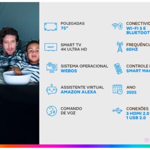 Smart TV 75" LG 4K Ultra HD QNED 75QNED73ASA WebOS 2025 - Imagem 2
