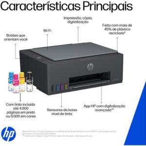 Impressora Multifuncional HP Smart Tank 589 Tanque de Tinta Colorida Wi-Fi 1 USB - Imagem 3