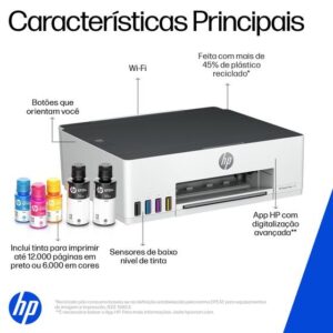 Impressora HP Smart Tank 210 Jato de Tinta Térmico Colorida Wi-Fi USB - Imagem 3