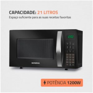 Micro-ondas Mondial 21L Preto MO-01-21 - Imagem 3