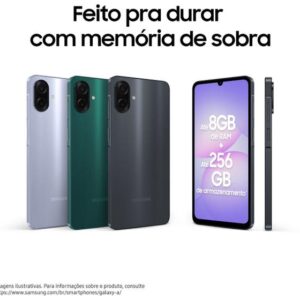 Smartphone Samsung A07 256GB Preto 8GB RAM Tela 6,7" Câm. Dupla + Selfie 8MP - Imagem 2