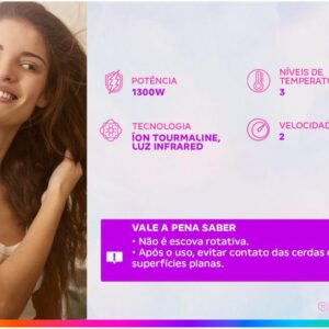 Escova Secadora Britânia Soft BEC07R Cabo Giratório 1300W Bivolt - Imagem 3