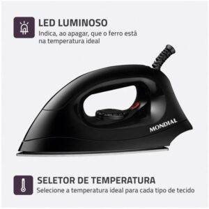 Ferro de Passar Roupa a Seco Mondial FSN-55-B Preto - Imagem 3