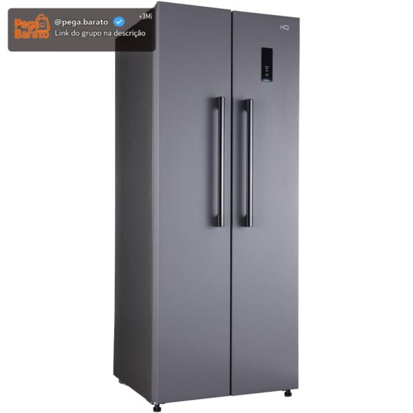 Geladeira Refrigerador HQ Frost Free Side By Side 460 Litros Cinza HQ-460SBSFF (220V)