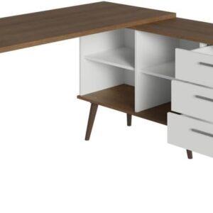 Escrivaninha Mesa de Escritório de Canto 3 Gavetas Lisboa Madesa - Imagem 9