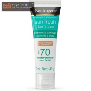 Neutrogena Sun Fresh Protetor Solar Facial Para Pele Oleosa Derm Care Pele Morena FPS 70,40g - Imagem 1