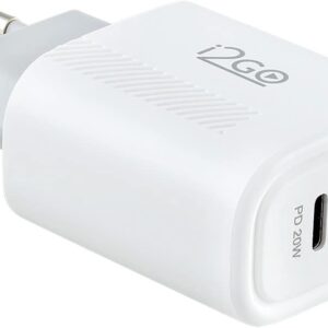 Carregador de Parede Ultra Rápido com 1 Saída USB-C Power Delivery 20W + 1 Saída USB-A 18W I2GO - i2GO PRO, Branco - Imagem 3