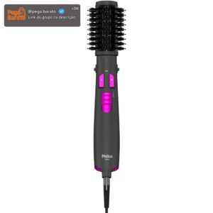 Philco Escova Rotativa PER02 com Íons Tourmaline Revestimento Cerâmico Cinza 1300W Bivolt para Cabelos Úmidos e Secos - Imagem 1
