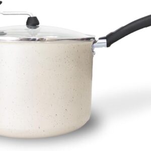 Pipoqueira Antiaderente com Tampa de Vidro Temperado, Branca, 20cm, 3,5L, Revestimento 5 Camadas Teflon, Cabos Baquelite, para Pipoca Caseira - Imagem 2