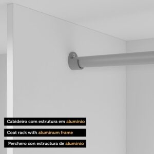 Guarda-Roupa Solteiro Madesa Denver 2 Portas de Correr - Branco - Imagem 7