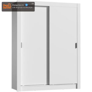 Guarda-Roupa Solteiro Madesa Denver 2 Portas de Correr - Branco - Imagem 1