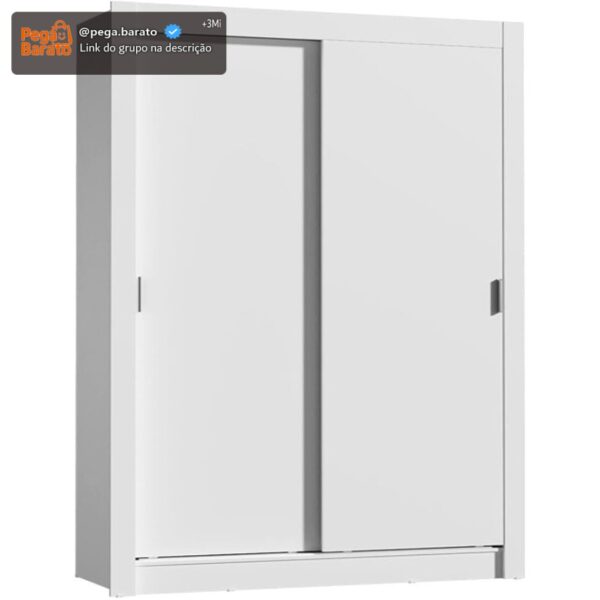 Guarda-Roupa Solteiro Madesa Denver 2 Portas de Correr - Branco