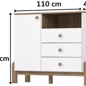 Quarto de Bebê Completo com Berço Cômoda e Guarda-roupa Henn Ternura Branco e Jequitibá - Imagem 5