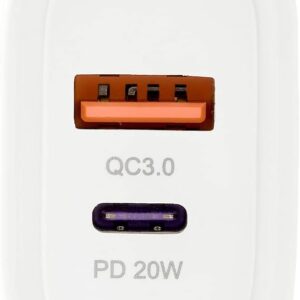 Carregador de Parede Ultra Rápido com 1 Saída USB-C Power Delivery 20W + 1 Saída USB-A 18W I2GO - i2GO PRO, Branco - Imagem 2