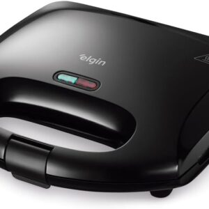 Sanduicheira Fast Time Elgin – 800W Placas Duplas 220V, Moderno, Aço inoxidável, Metal, Plástico - Imagem 1