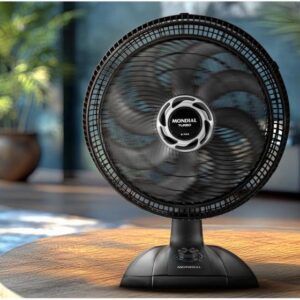 Ventilador de Mesa Mondial Turbo NVT-40-8P-B 40cm 8 Pás 3 Velocidades Preto e Prata - Imagem 2