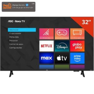 Smart TV LCD LED 32" AOC 32S5155/78G - Wi-Fi, HD, Quad Core, Dolby Áudio, 60 Hz - Imagem 1