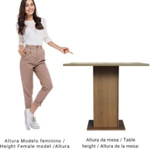 Conjunto Sala de Jantar Madesa Moscou Plus Mesa Tampo de Vidro com 4 Cadeiras - Rustic/Crema/Pérola - Imagem 5