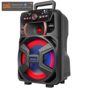 Amvox Caixa de Som Amplificada ACA 221 Gigante II - 220W RMS, Bluetooth, Rádio FM, USB, Preto - Imagem 1