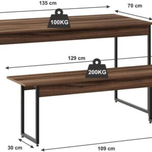 Mesa de Jantar Tub C/02 Bancos - Imagem 2