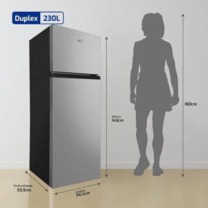 Geladeira Refrigerador HQ 230 Litros Duplex Defrost, Baixo Consumo A+++ Preto/Cinza HQ-230RDFS (220, Volts) - Imagem 3