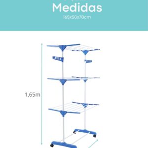 Varal de Chão Vertical Dobrável 3 Andares - Reforçado e Mais Resistente - Varal de Roupas Vertical Grande Retrátil - Imagem 3